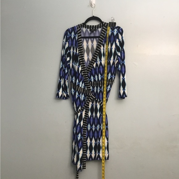 Alfani Petite Black and Blue Patterned Dress - Picture 1 of 14